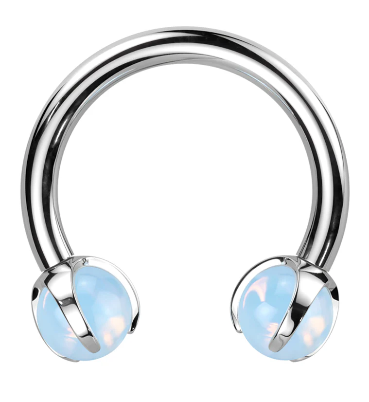 Claw Opalite Titanium Internally Threaded Circular Barbell - Mrs Treak