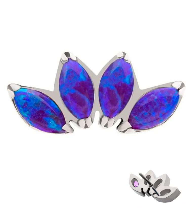 Quartet Purple Opalite Threadless Titanium Top - Mrs Treak