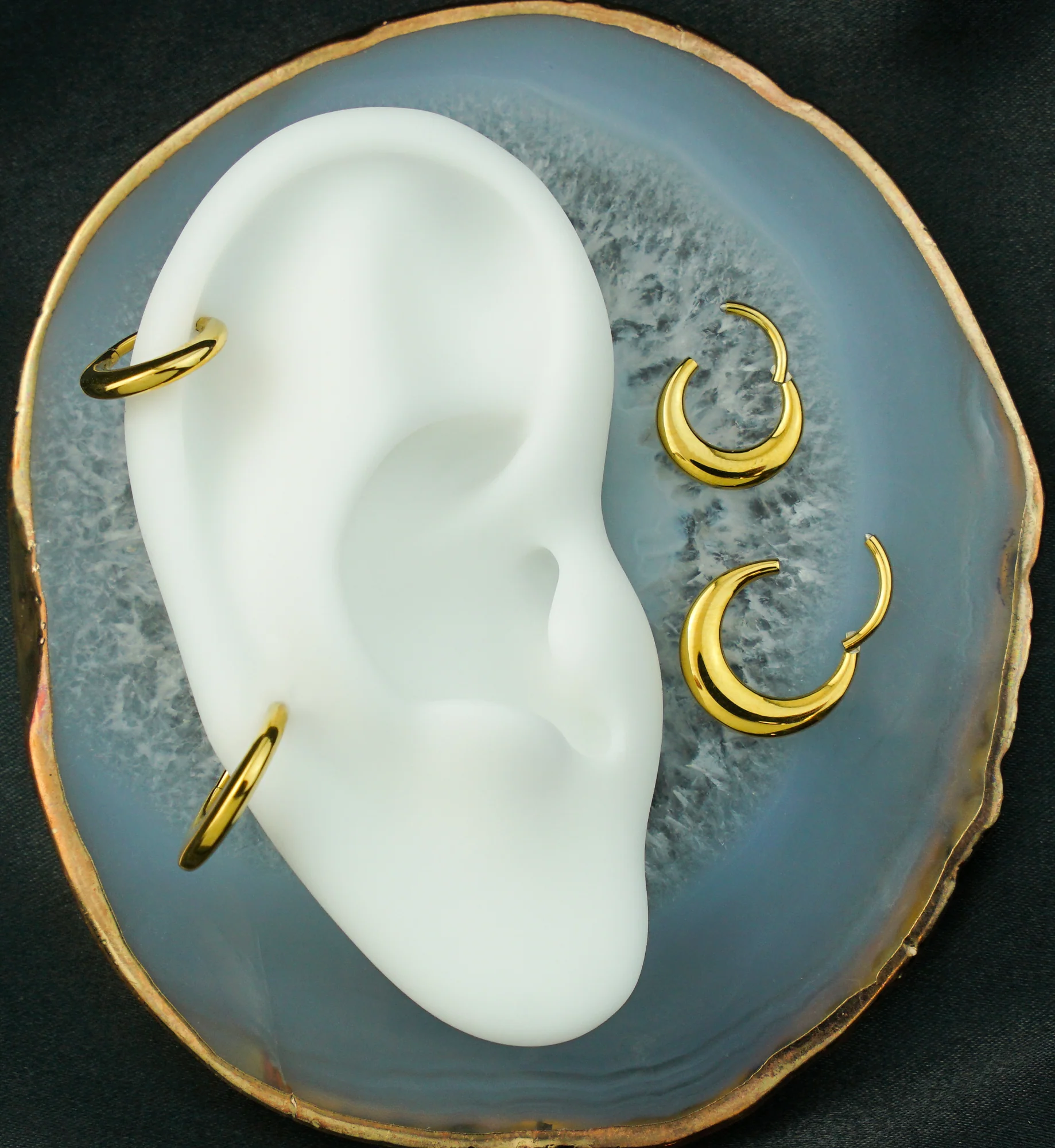 Gold PVD Vast Stainless Steel Hinged Segment Ring - Mrs Treak