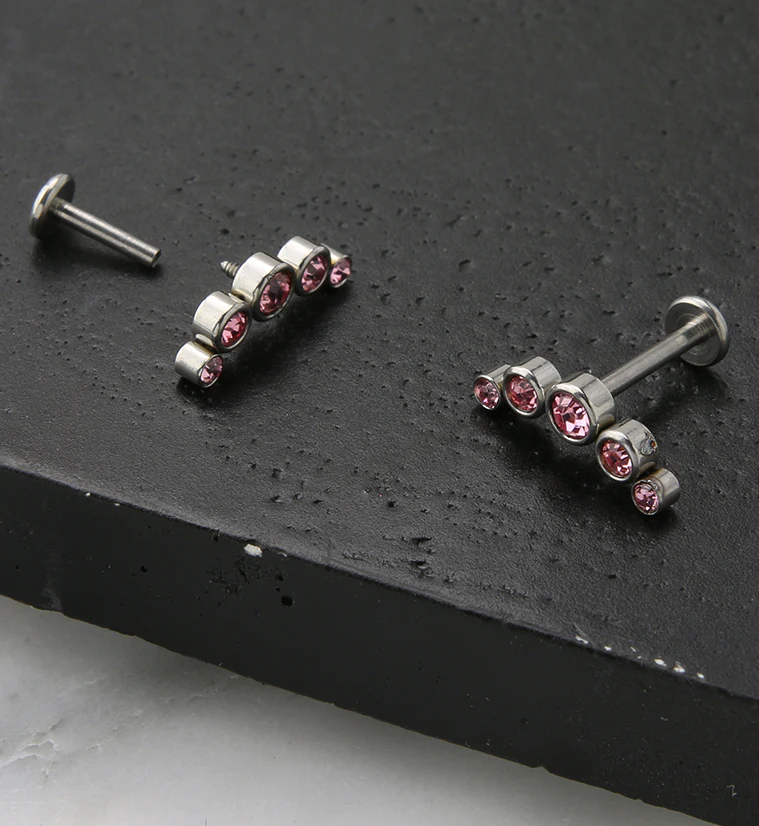 Pink Arch CZ Labret Post - Mrs Treak