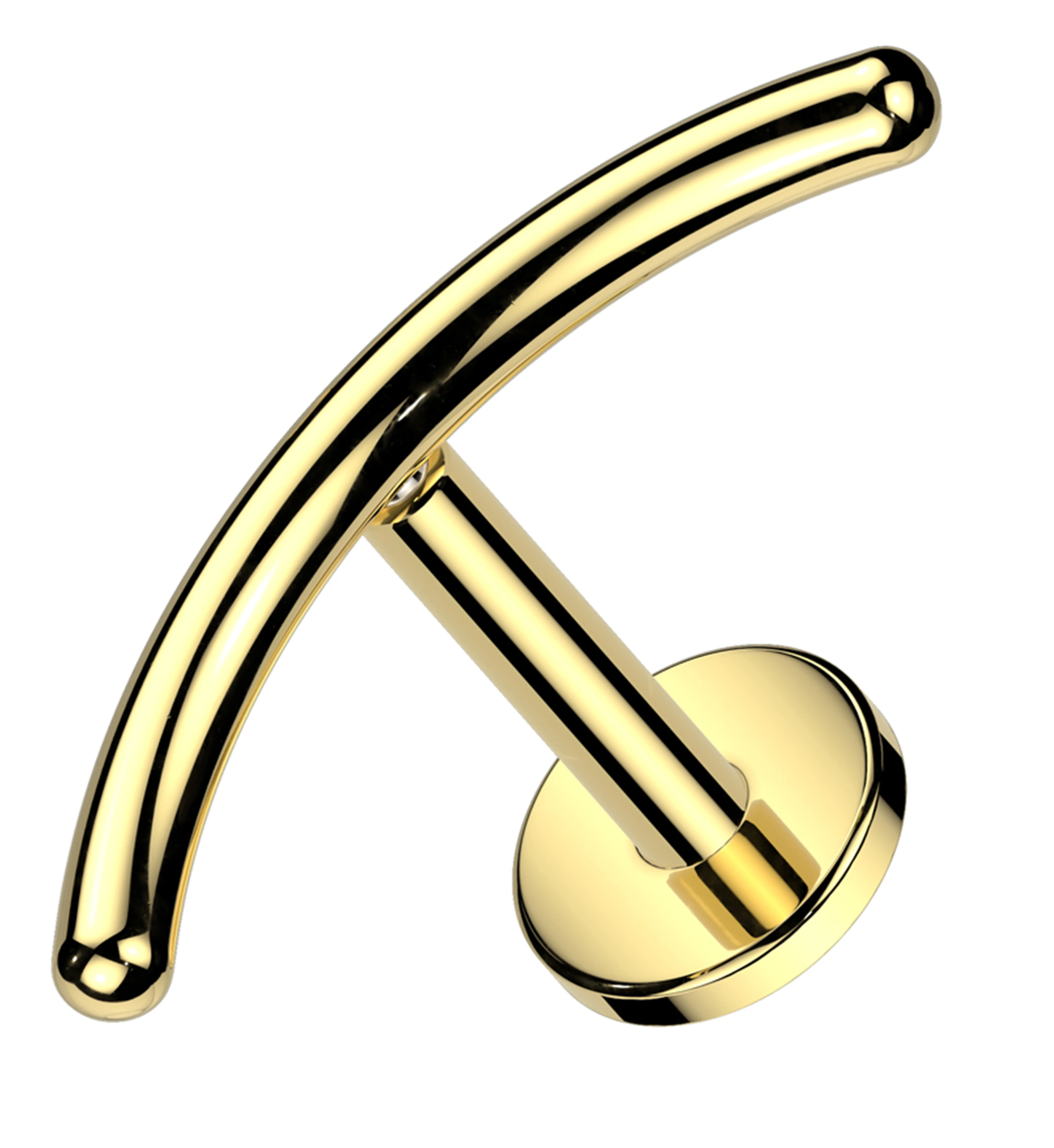 Gold PVD Curved Bar Titanium Internally Threaded Labret - Mrs Treak