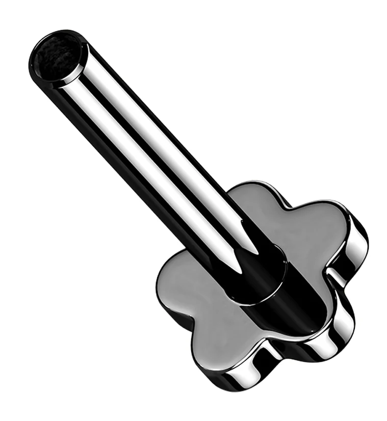 Black PVD Titanium Threadless Flower Back Labret (Back Only) - Mrs Treak