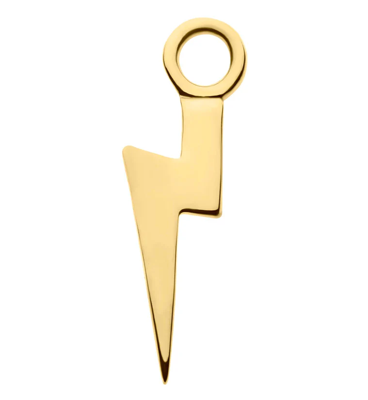 14kt Gold Electric Bolt Charm - Mrs Treak
