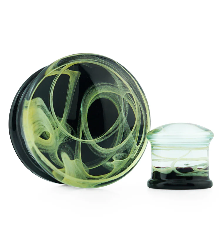 Champagne Haze Swirl Glass Plugs - Mrs Treak