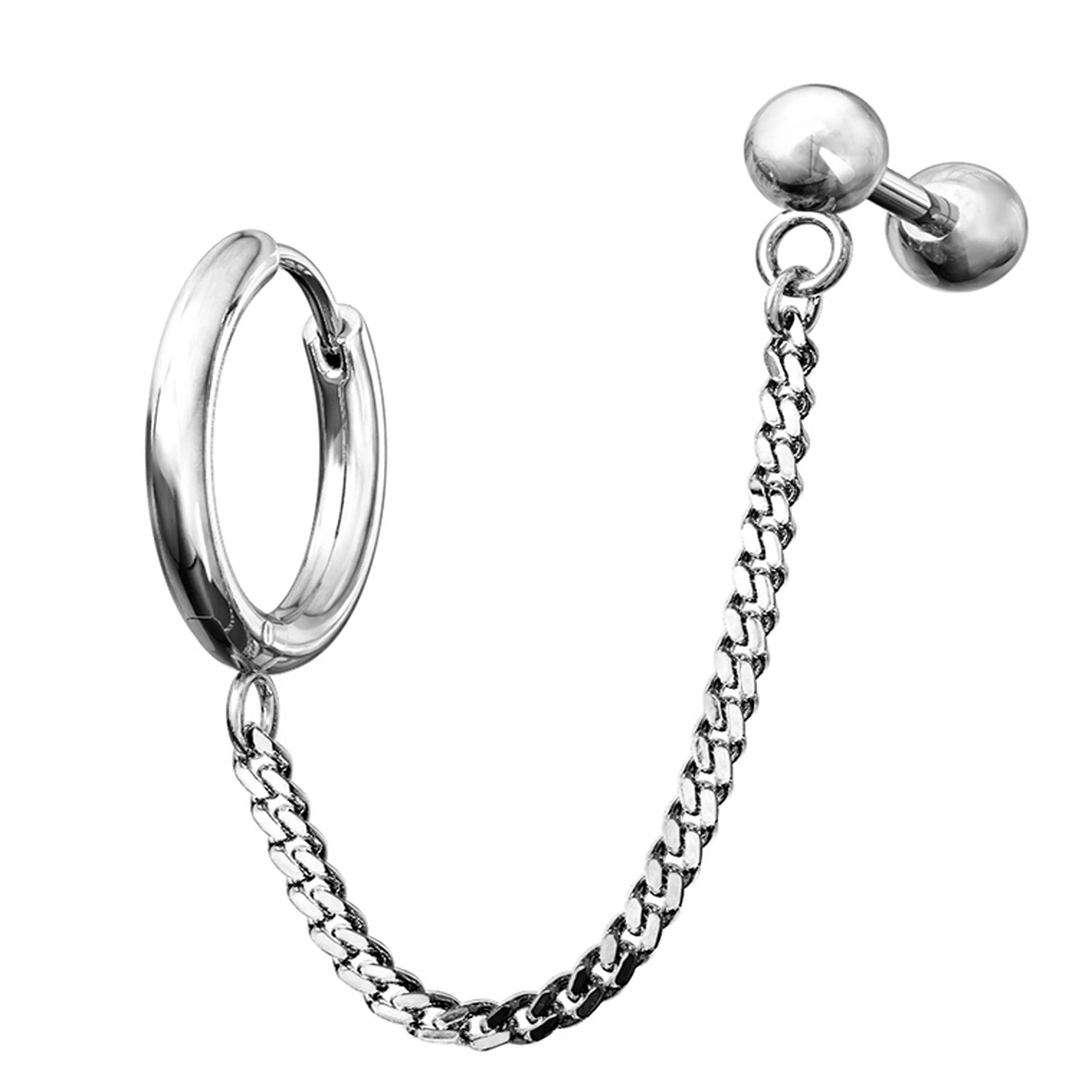 Linked Hinged Hoop Ring & Cartilage Barbell - Mrs Treak
