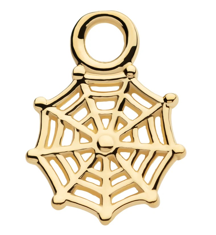 14kt Gold Spiderweb Charm - Mrs Treak