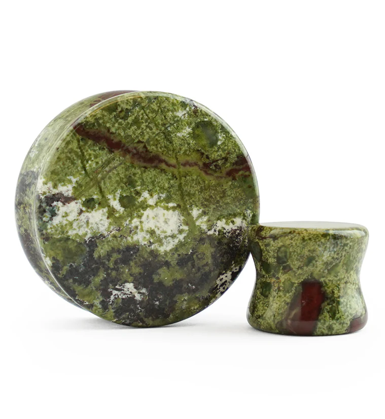 Dragons Blood Jasper Stone Plugs - Mrs Treak