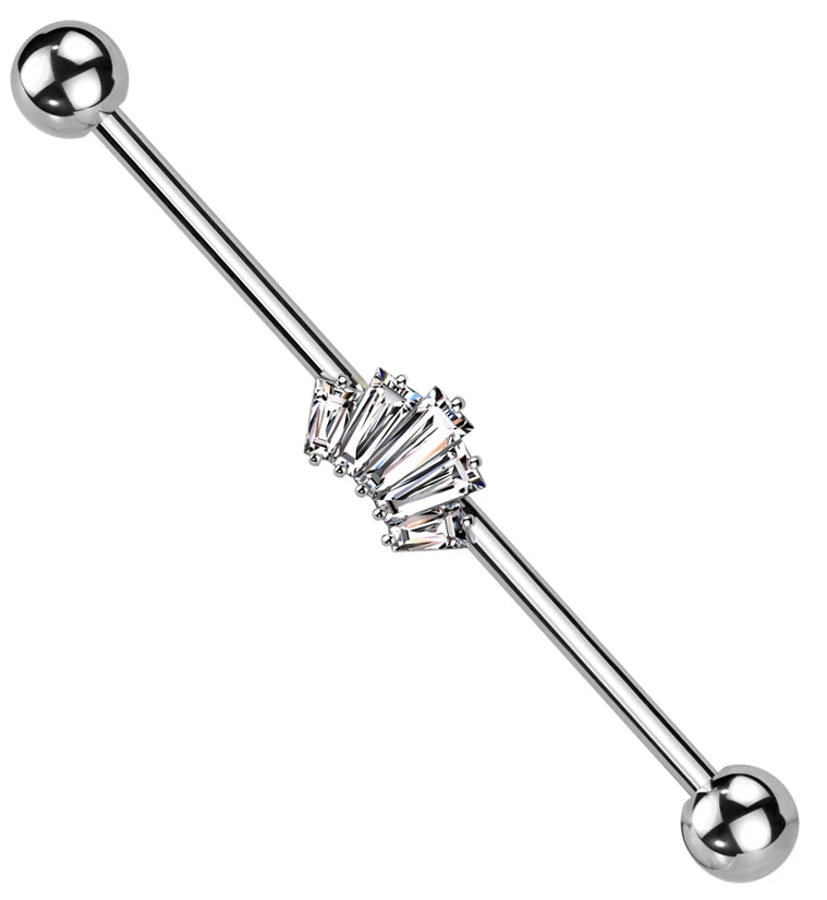 Vane Clear CZ Industrial Barbell - Mrs Treak