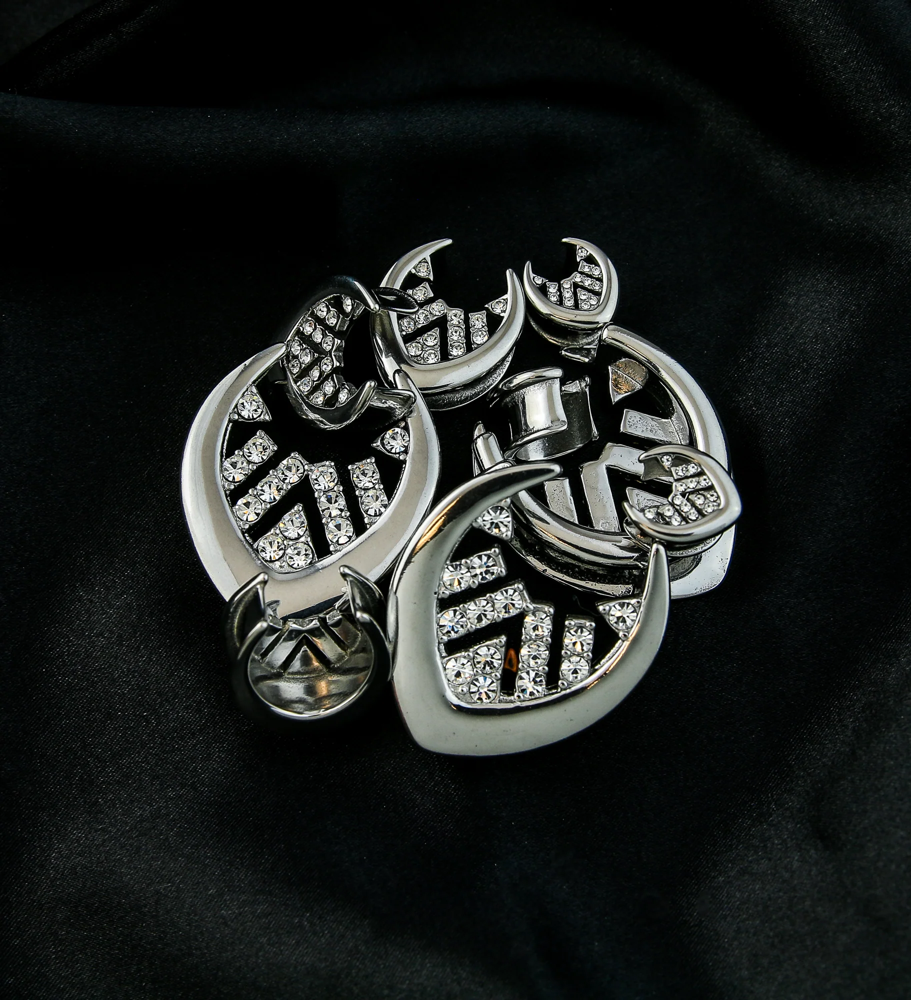 Geo Pave Clear CZ Stainless Steel Saddles - Mrs Treak