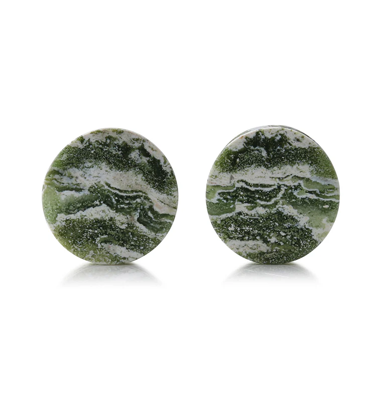 Ocean Jasper Stone Plugs 5/8