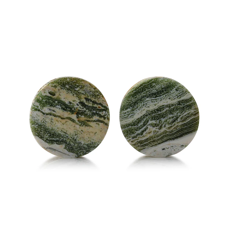 Ocean Jasper Stone Plugs 9/16