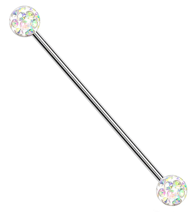 Aurora Glitterball Industrial Barbell - Mrs Treak