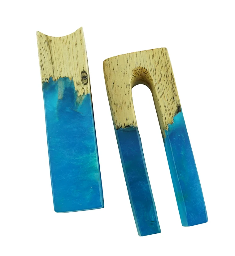 Ocean Resin Tamarind Wood Tower Ear Weights - Mrs Treak