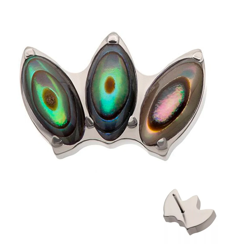 Empress Triple Abalone Stone Threadless Titanium Top - Mrs Treak