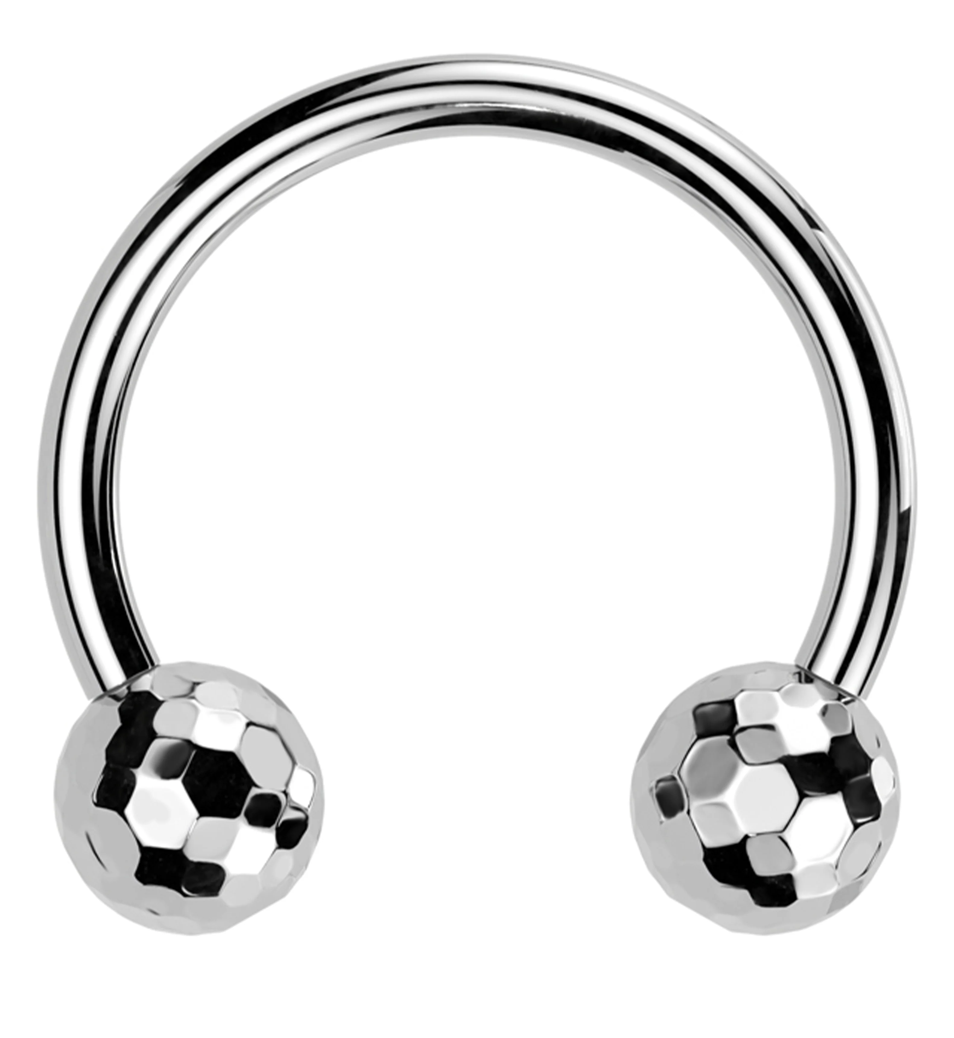 Faceted Ball Threadless Titanium Circular Barbell - Mrs Treak