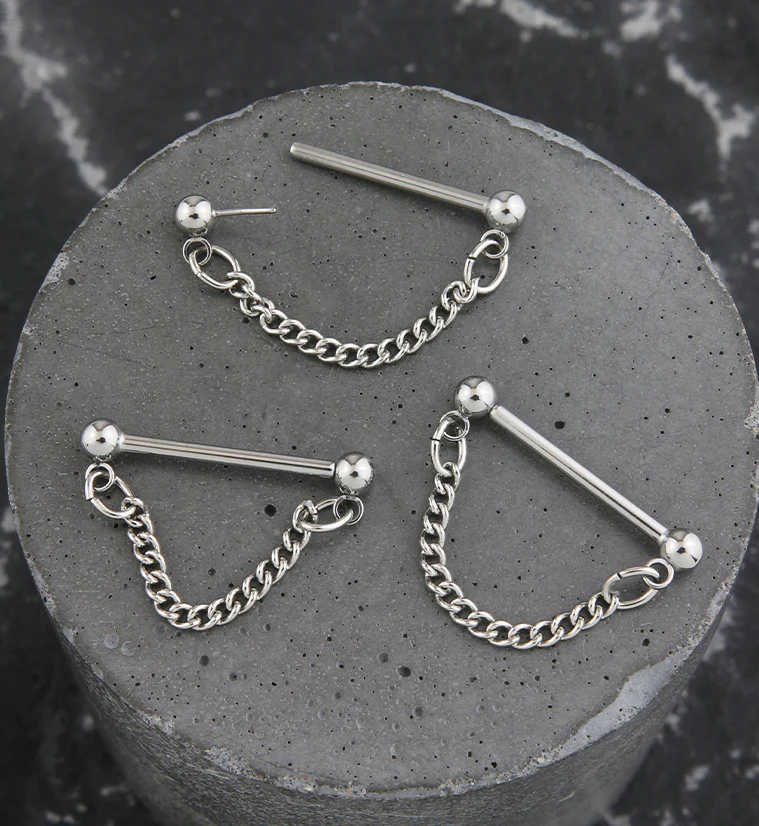 Curb Chain Threadless Titanium Bridge Bar - Mrs Treak