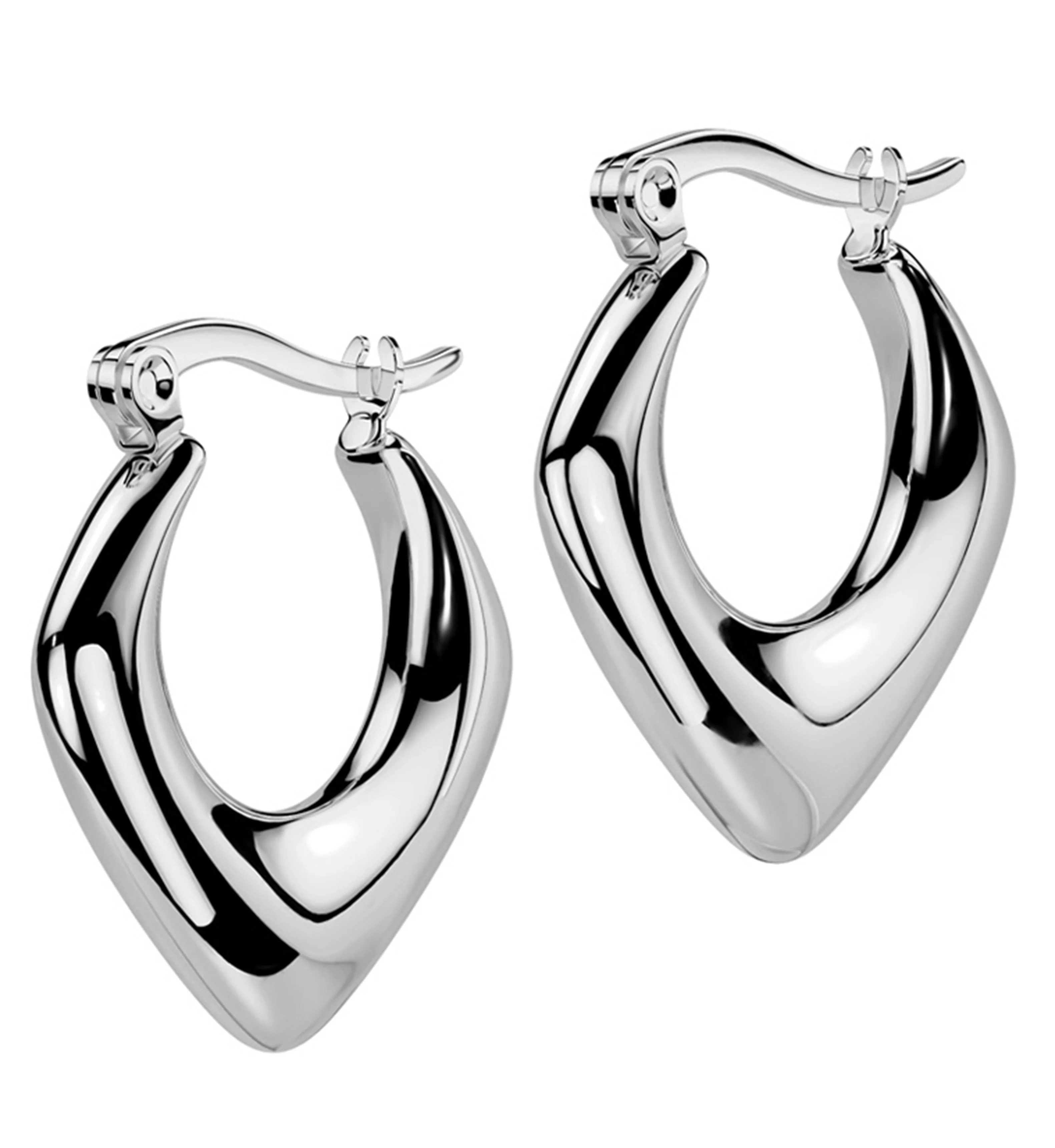 Apex Stainless Steel Hinged Hoop Earrings - Mrs Treak