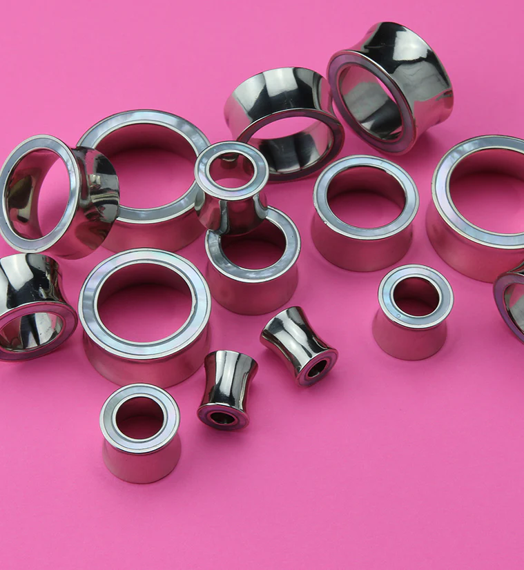 White Brass Mother of Pearl Tunnels - Mrs Treak