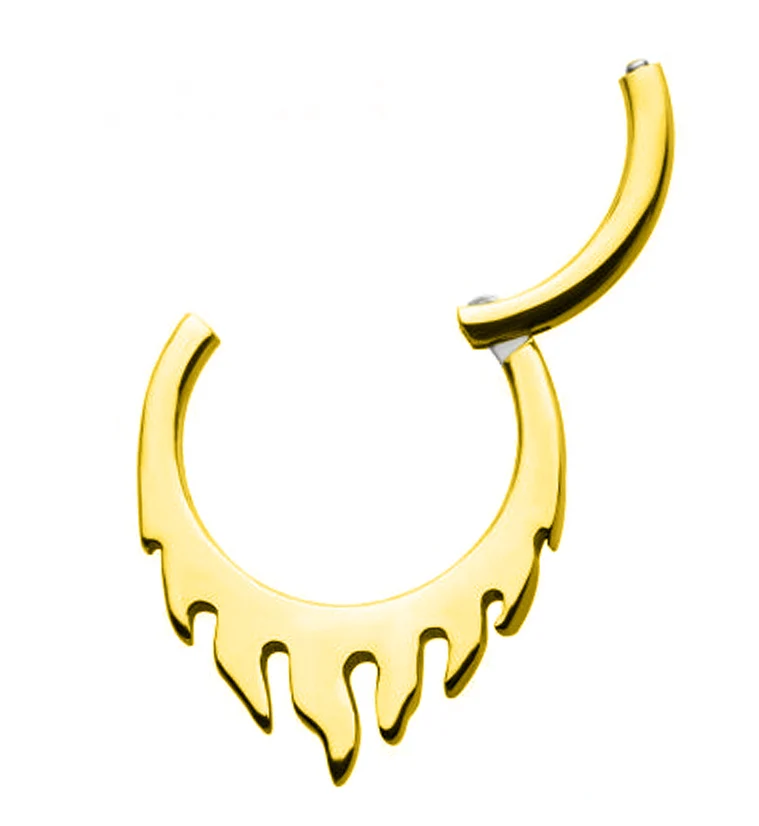 Gold PVD Flame Hinged Segment Ring - Mrs Treak