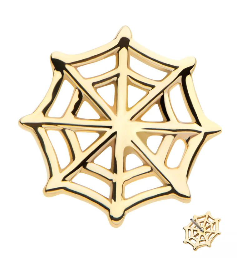 14kt Gold Spiderweb Threadless Top - Mrs Treak