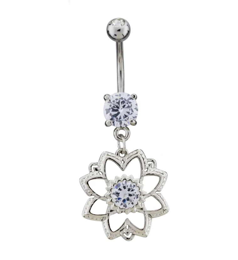Mandala Dangle Belly Button Ring - Mrs Treak