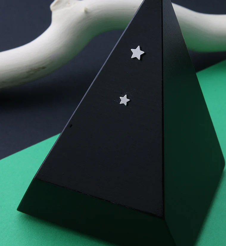 14kt All White Gold Star Threadless Top - Mrs Treak