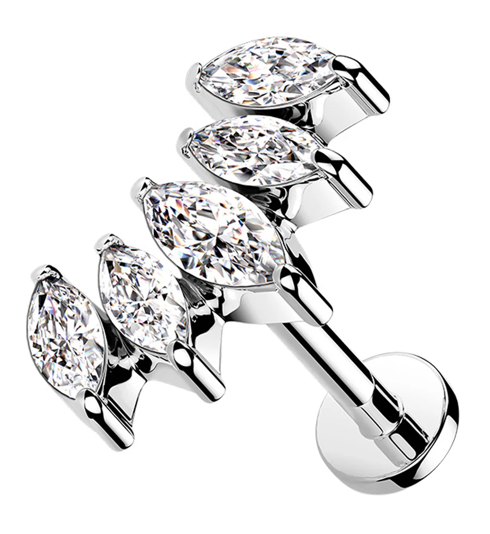 Half Crown CZ Gem Labret Post - Mrs Treak