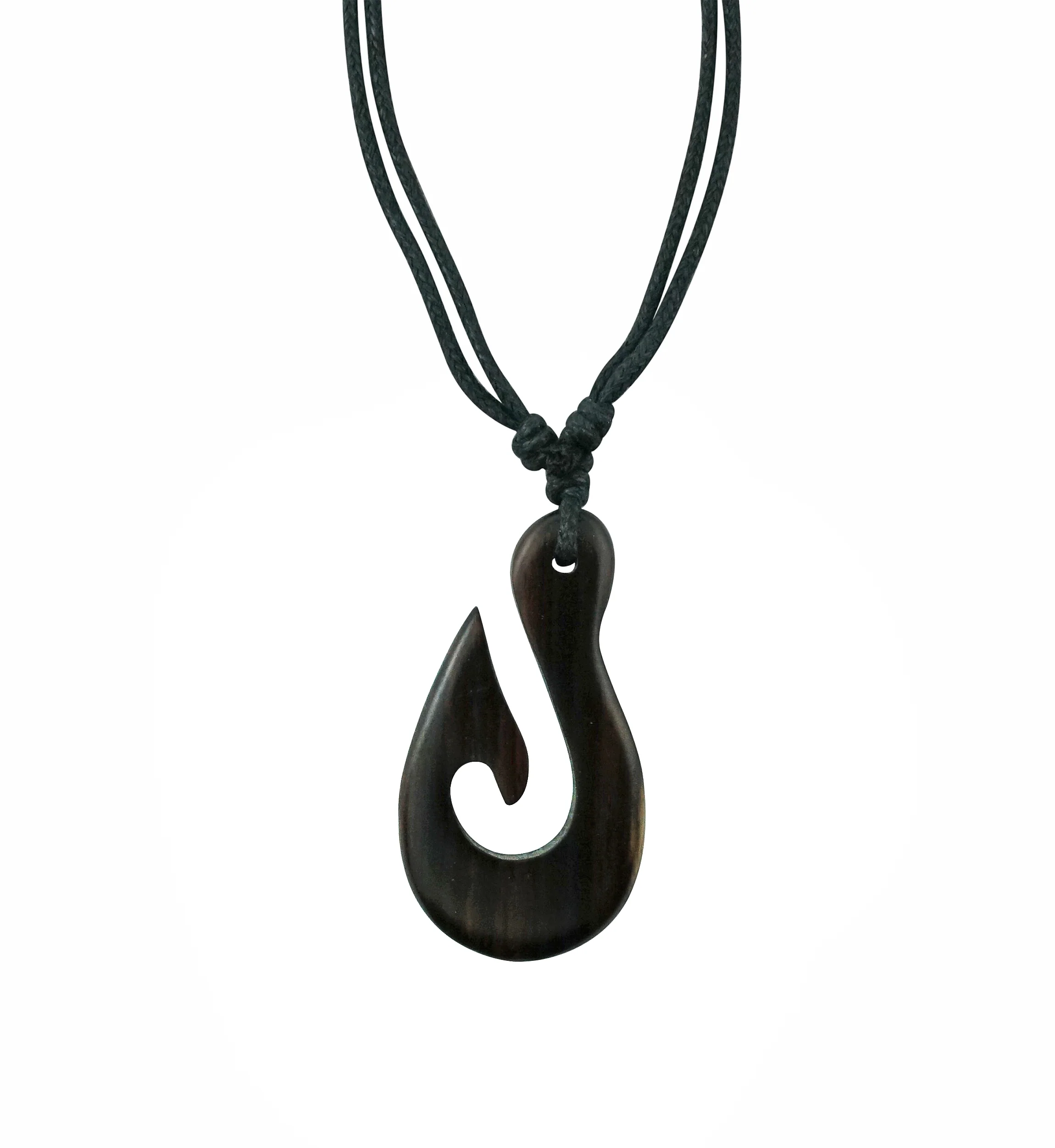 Fish Hook Wood Pendant Necklace - Mrs Treak
