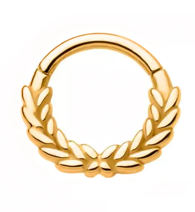 Gold PVD Laurel Hinged Segment Ring - Mrs Treak