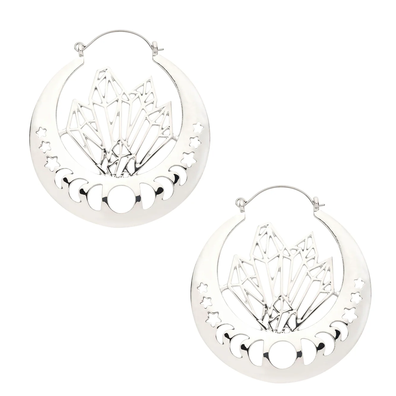 Crystal Stellar Stainless Steel Plug Hoops - Mrs Treak