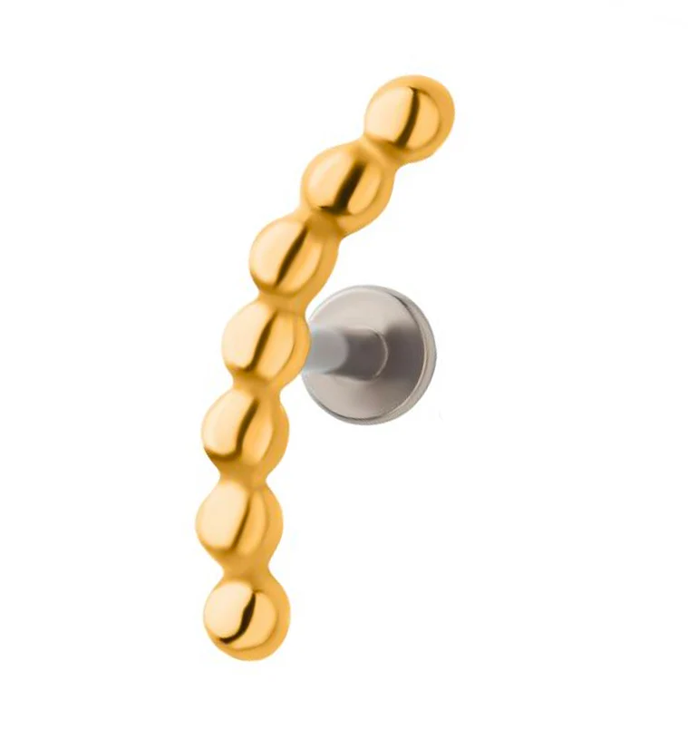 Gold PVD Beaded Arc Labret Post - Mrs Treak