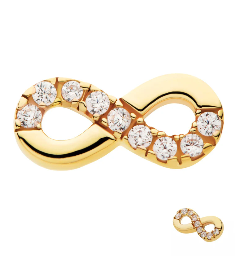 14kt Gold Infinity CZ Threadless Top - Mrs Treak