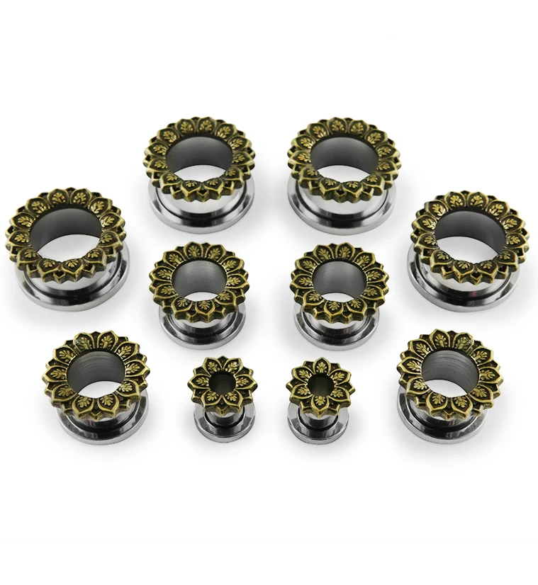 Golden Mandala Stainless Steel Tunnels - Mrs Treak