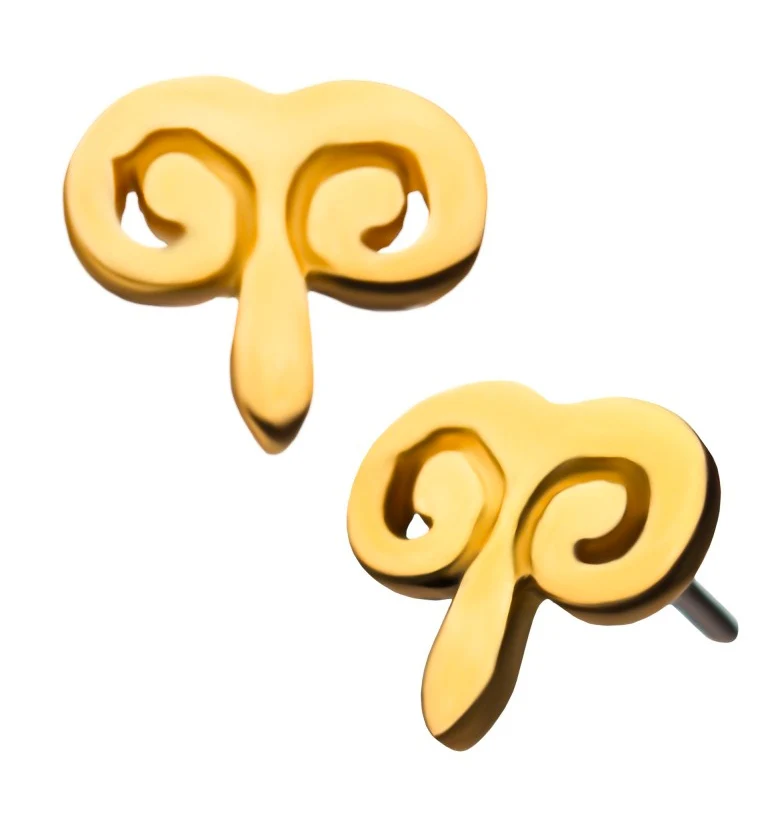 14kt Gold Aries Zodiac Sign Threadless Top - Mrs Treak