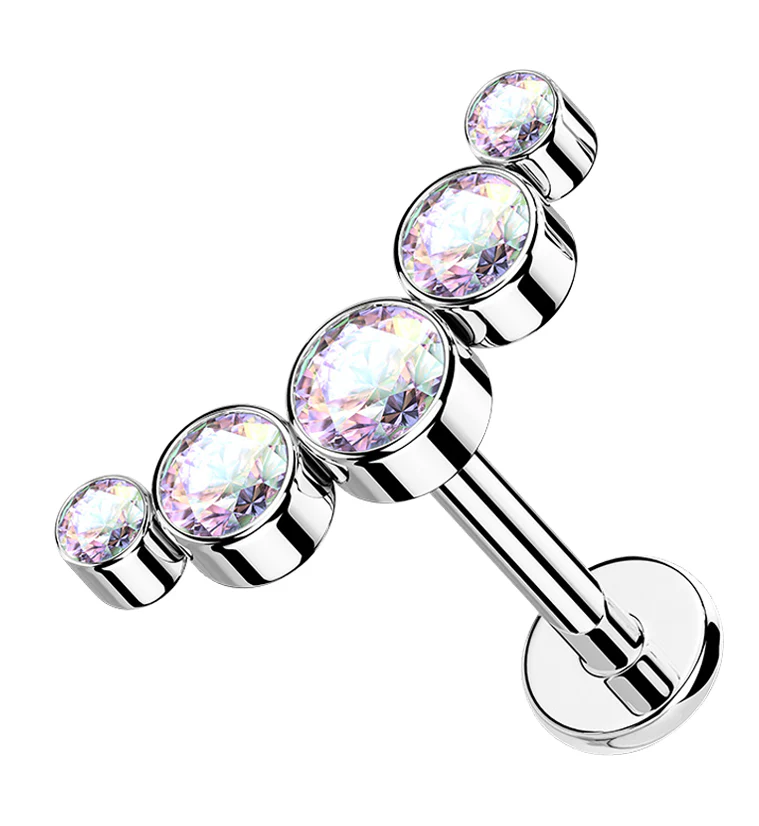 Rainbow Aurora Arch CZ Labret Post - Mrs Treak