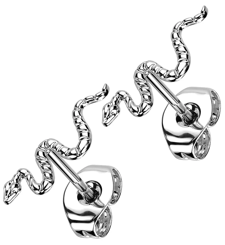 Snake Titanium Threadless Earrings - Mrs Treak