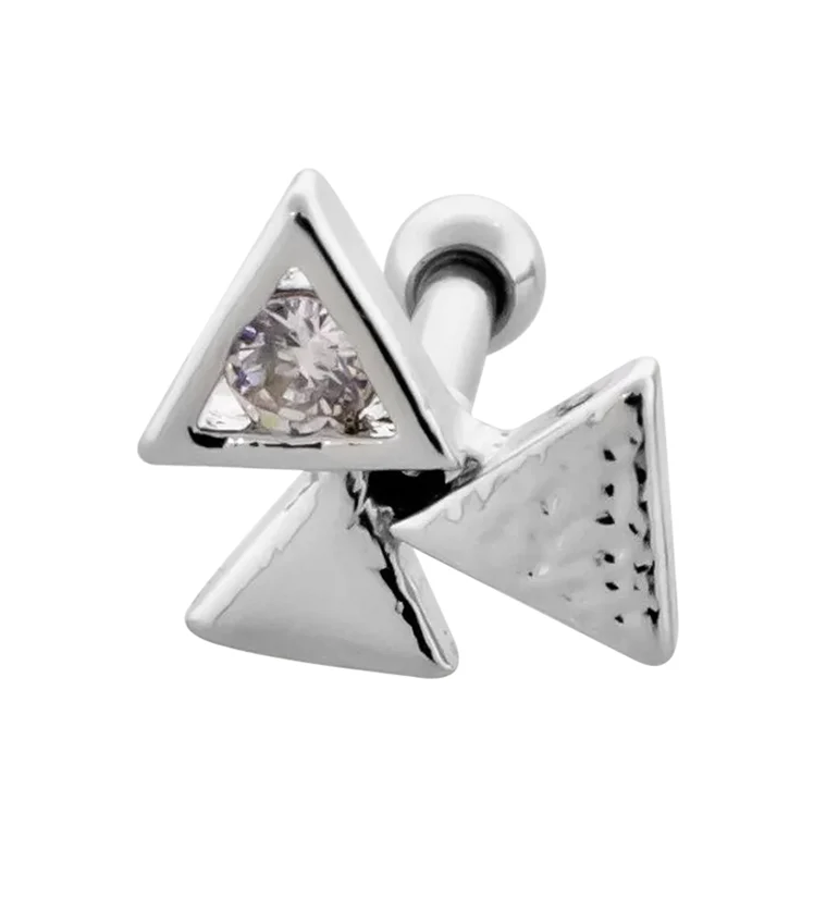 Triple Triad CZ Cartilage Barbell - Mrs Treak