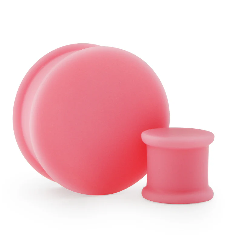 Double Flare Matte Bubblegum Pink Silicone Plugs - Mrs Treak