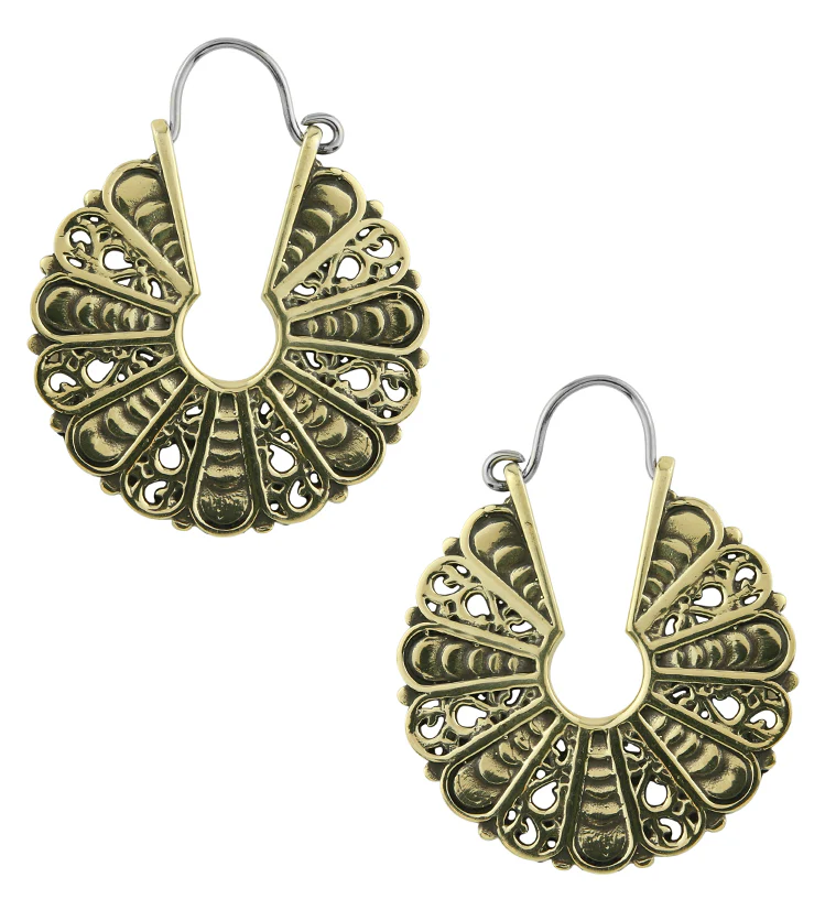 Perennial Brass Disk Hangers / Earrings - Mrs Treak