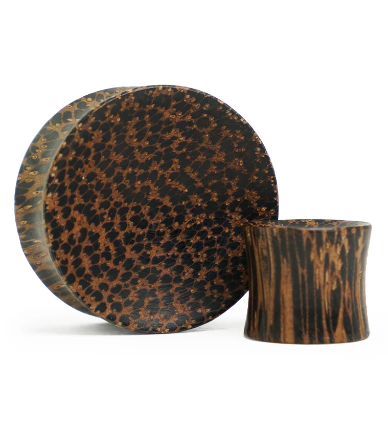 Concave Palm Wood Plugs - Mrs Treak