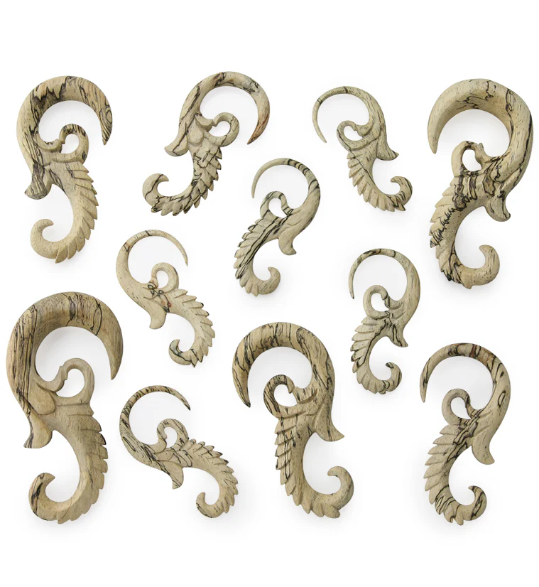 Tamarind Wood Seahorse Hanger Plugs - Mrs Treak