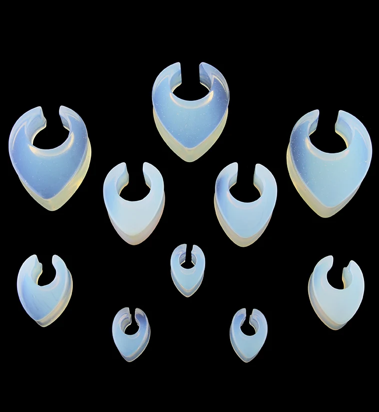 Opalite Glass Reverse Teardrop Saddles - Mrs Treak