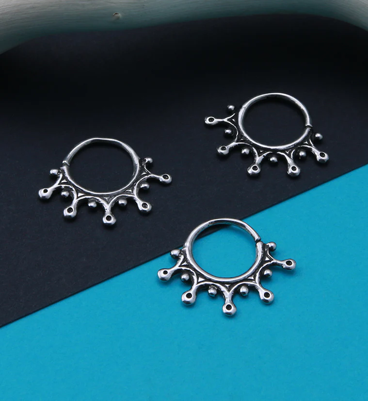 Splat White Brass Hoop Ring - Mrs Treak