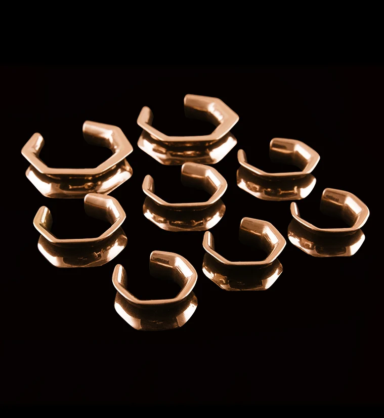 Rose Gold PVD Hex Saddles - Mrs Treak