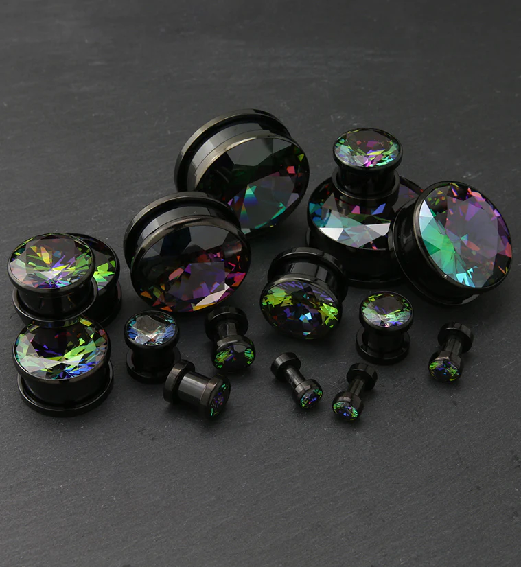 Black PVD Black Aurora Stainless Steel Plugs - Mrs Treak