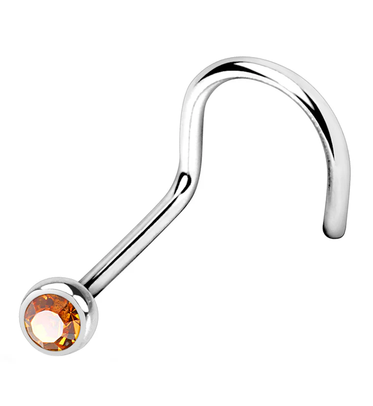 Topaz Gem Nose Screw Ring - Mrs Treak