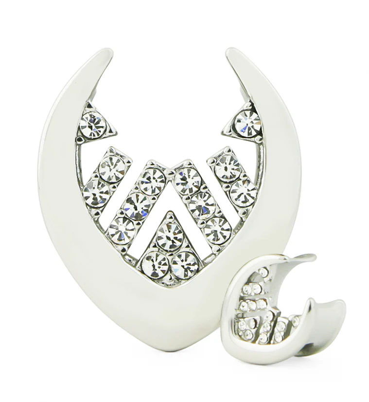 Geo Pave Clear CZ Stainless Steel Saddles - Mrs Treak