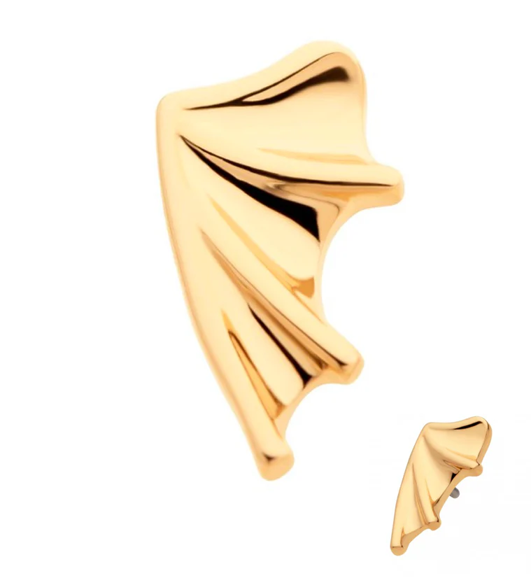 14kt Gold Bat Wing Threadless Top (Left Ear) - Mrs Treak