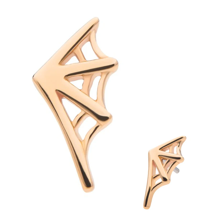 14kt Gold Spiderweb Right Ear Threadless Top - Mrs Treak