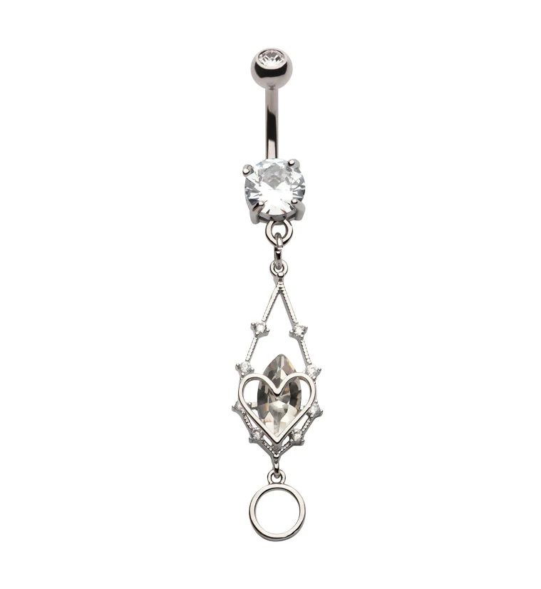 Beacon Clear CZ Stainless Steel Belly Button Ring - Mrs Treak